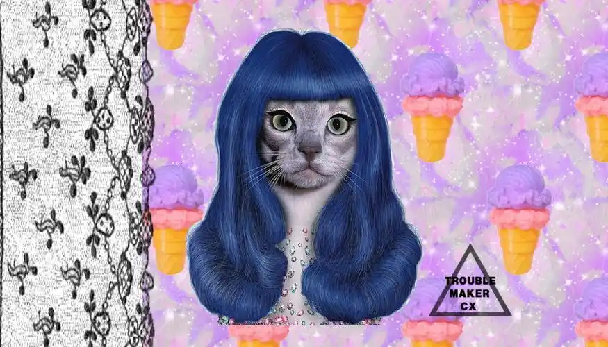 原宿 喵星人 恶搞 壁纸