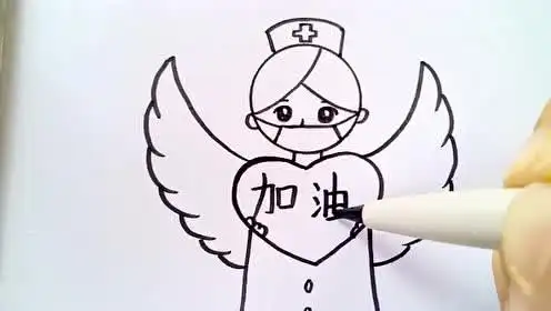 白衣天使图片简笔画 疫情白衣天使图片简笔画