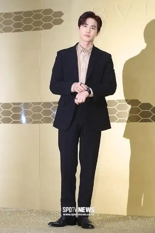 是贵公子勉!suho帅气亮相宝格丽品牌活动