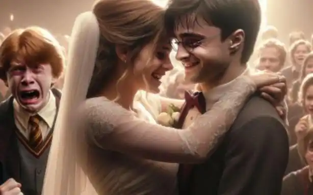哈利波特与赫敏的婚礼,把罗恩看哭了