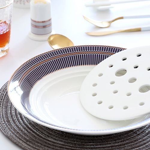 骨瓷饺子盘沥水双层盘家用大号水饺盘子可两用