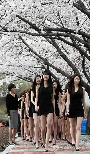 韩女生集体走秀 长腿细腰展窈窕身姿【组图】 (4)