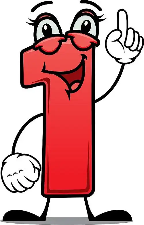 快乐的七号做出胜利的手势