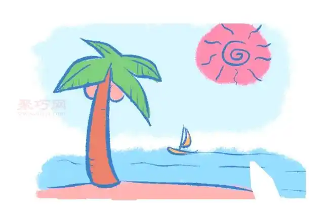 小岛画法一起来学小岛简笔画