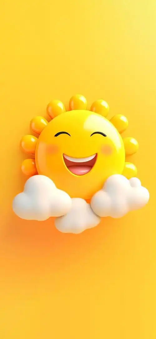 高清壁纸精选#创意3d立体 emoji表情壁纸 可爱 微笑表情