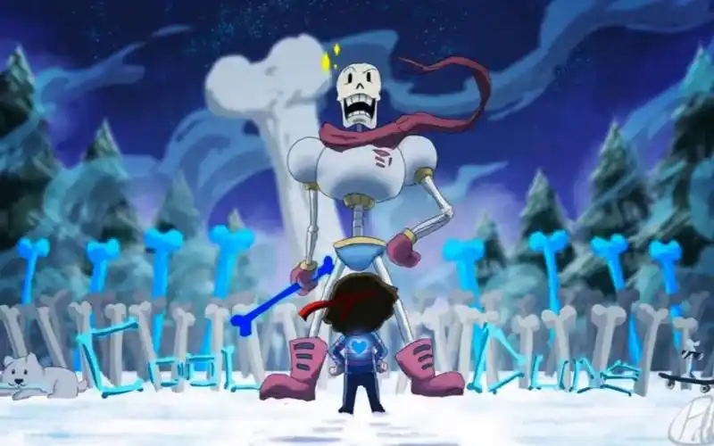 传说之下 无人声版(雪镇篇:与papyrus的战斗)papyrus:捏嘿嘿,papyrus