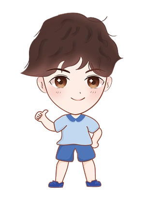 小清新蓝色自信阳光校园帅气男孩点赞大拇指