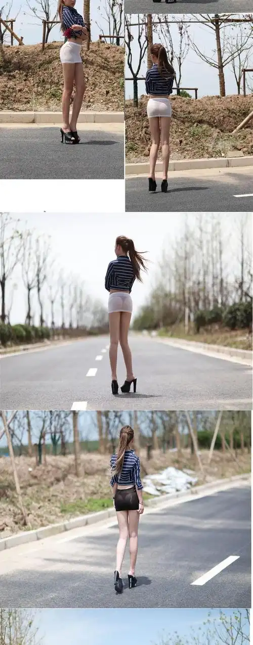 超短裙户外免脱情趣套装免脱户外野外超短裙走光后入情