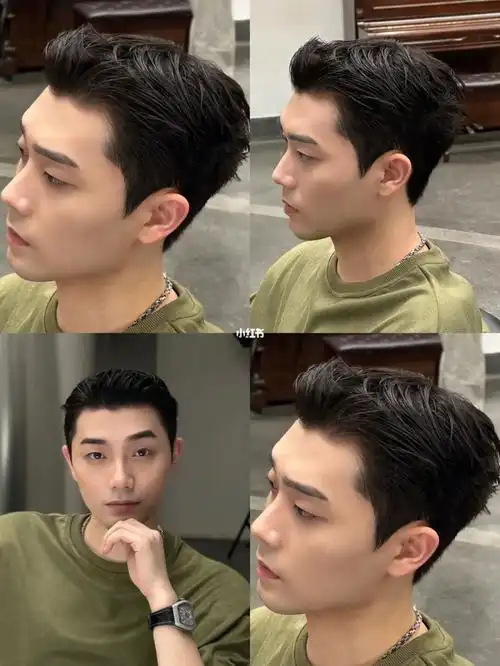 韩系简约干净高级男生小背头广州男士发型