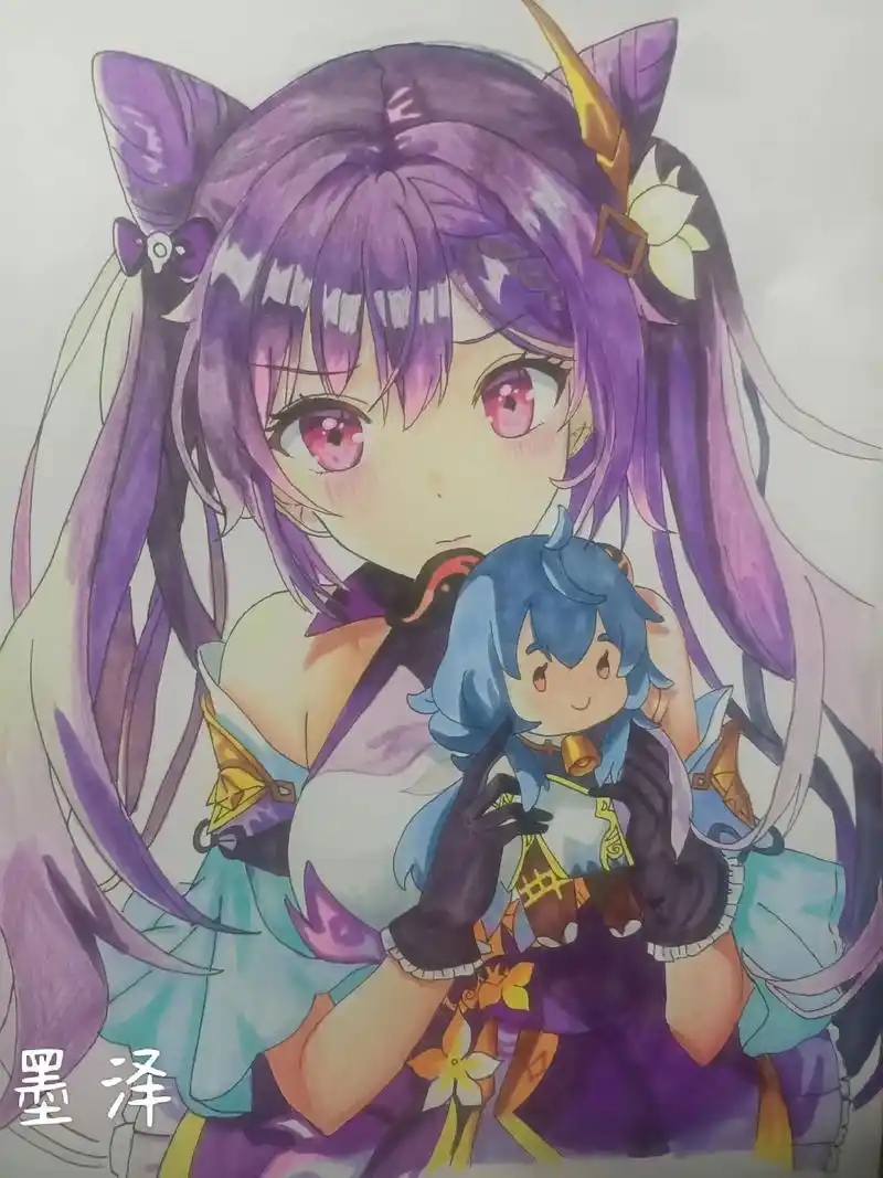 手绘临摹 #动漫人物绘画 #原神 #刻晴 #画渣日常  - 抖音