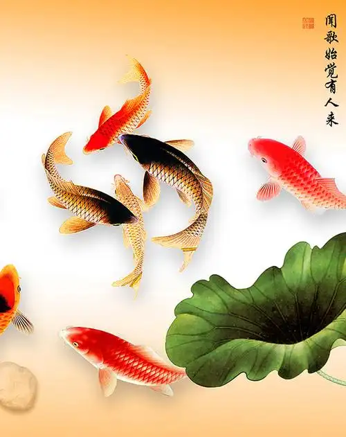 3d印花十字绣新款客厅系列大幅2米九鱼图富贵年年有余十字绣客厅 中格