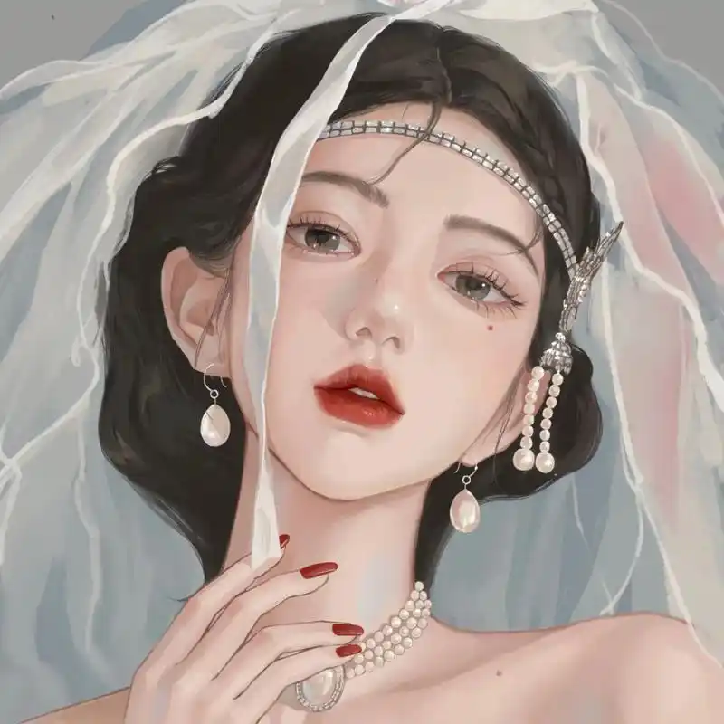 纯欲风动漫手绘单人女生头像