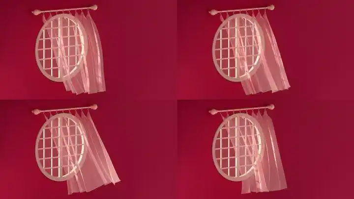 风吹的着窗帘 循环动画