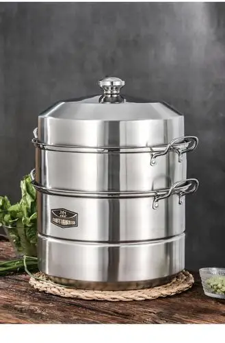 商用不锈钢大号大蒸锅36 38 40cm大容量大蒸笼家用电磁炉煤气灶用