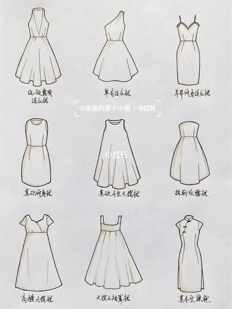 服装设计连衣裙手绘抹胸简笔画画个简笔画时尚穿搭穿搭其他
