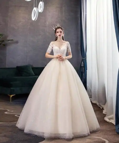 2020婚纱礼服新款气质新娘一字韩式修身显瘦婚纱