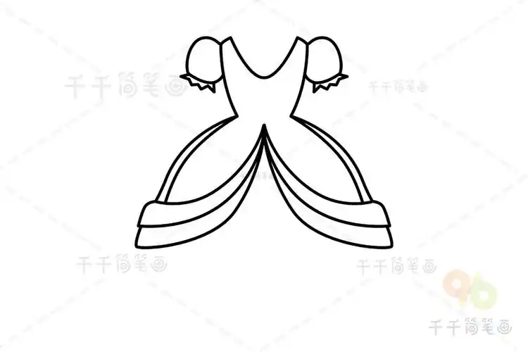 亲子手绘漂亮的公主裙简笔画