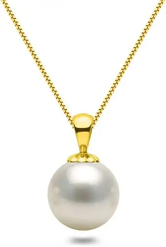 白色日本 aaaa 6-9mm akoya 养殖珍珠吊坠项链 40.64cm/45.