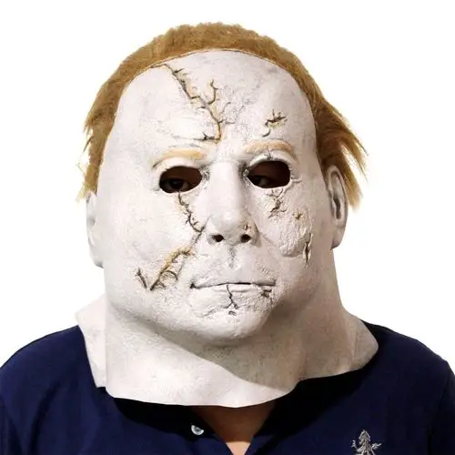 麦克梅杰面具头套 电影月光光心慌慌小白脸恐怖乳胶面具头套