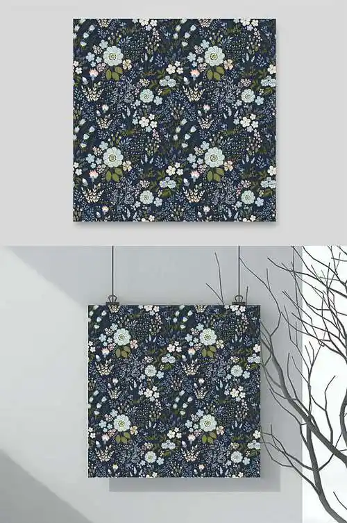 复古碎花花卉森林无缝矢量设计素材