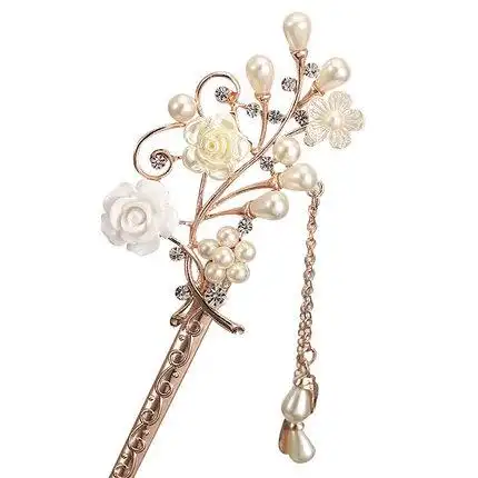 韩国进口古装头饰品发饰欧美簪子宫廷古典古风发簪盘发钗中式大号_不