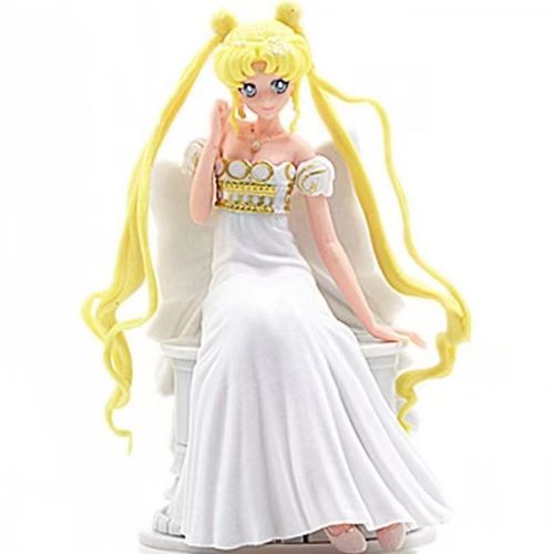 白衣天使坐姿月野兔美少女战士动漫卡通桌面手办摆件公仔模型礼物