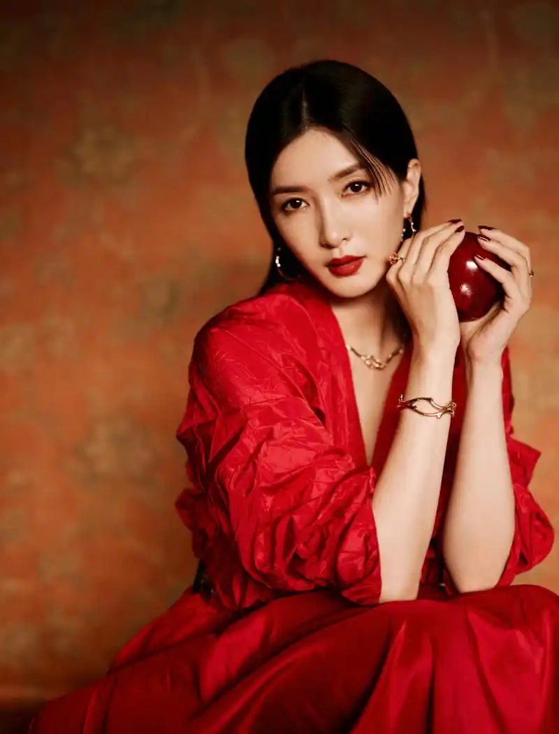 江疏影红色衣服#美女