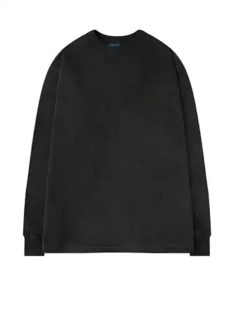 nasalike重磅纯棉长袖t恤男春秋季潮流宽松打底衫纯色高街简约上衣服