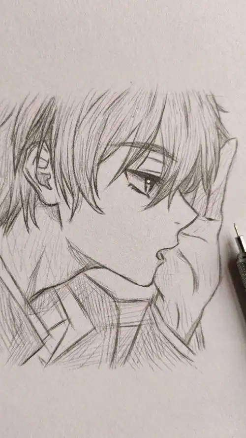 想画就要画嘛,动漫男生侧脸这样画