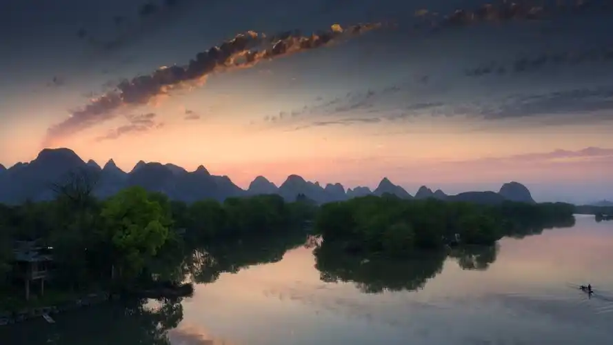 黄昏过后的桂林山水,高清图片,壁纸,自然风景-桌面城市
