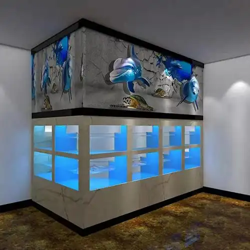 上海海鲜池定做 商超鱼缸定制 霍氏水族 移动式海鲜缸制作