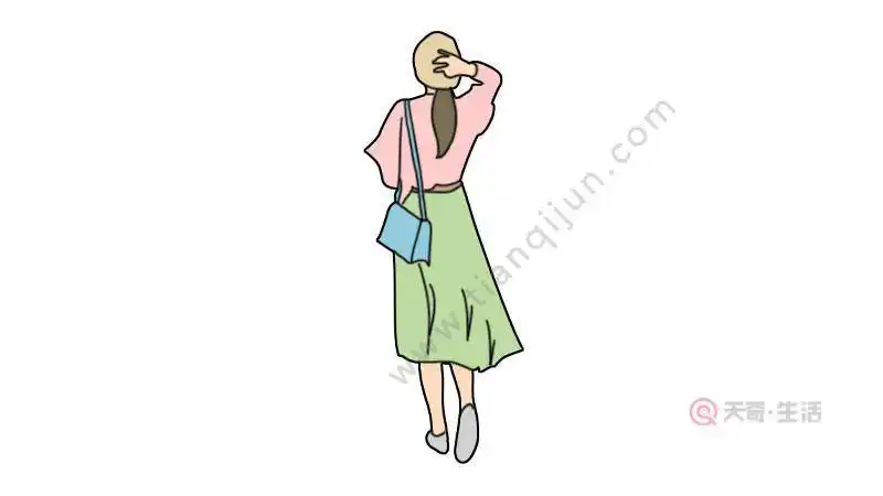 优雅女孩背面简笔画