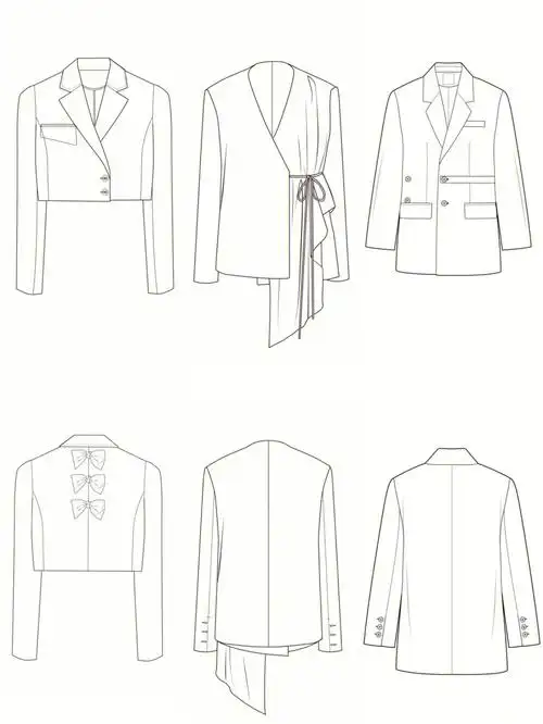 服装设计西服款式图ai