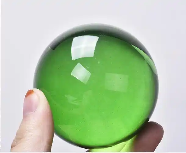 家财万贯绿水晶球摆件绿色玻璃球家居书房装饰品客厅书房摆件开业乔迁