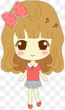 可爱卡通女孩 png图片素材和向量图案