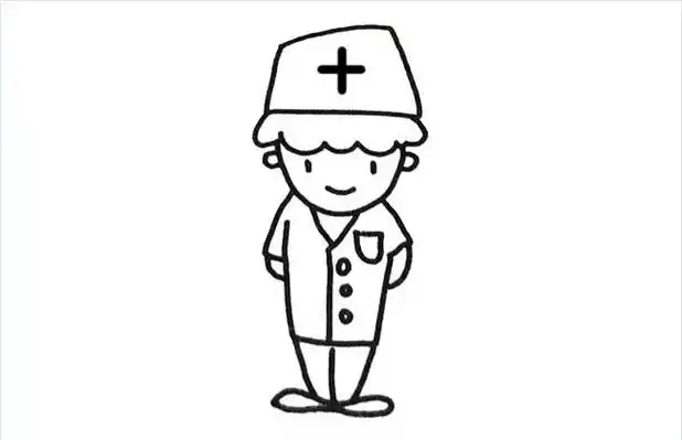 男医生简笔画图片医生简笔画怎么画医生简笔画画法防疫儿童画怎么画