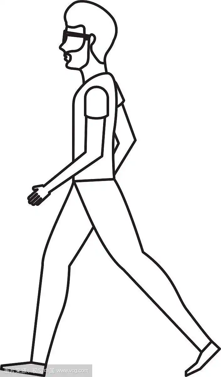 行走的人孤立图标