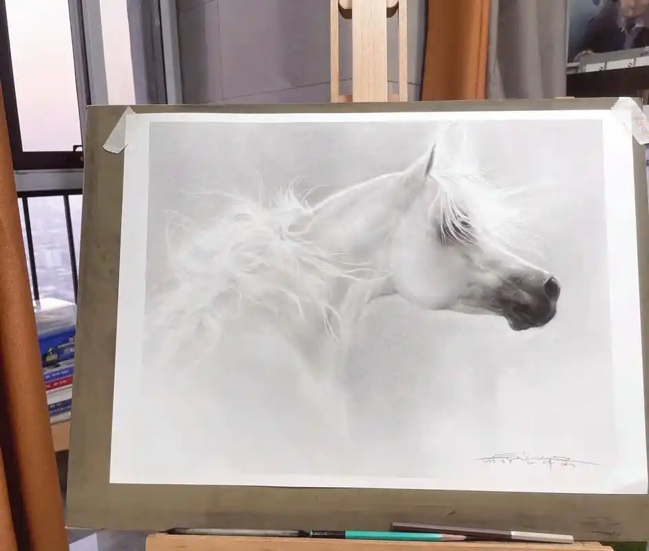 素描阿拉伯马肖像.#画画 #美术生 #抖出我的艺术 #让喜欢 - 抖音