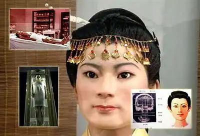 饮食保健 > 正文千年女尸头部复原图   1972—1974年发掘的长沙马王堆