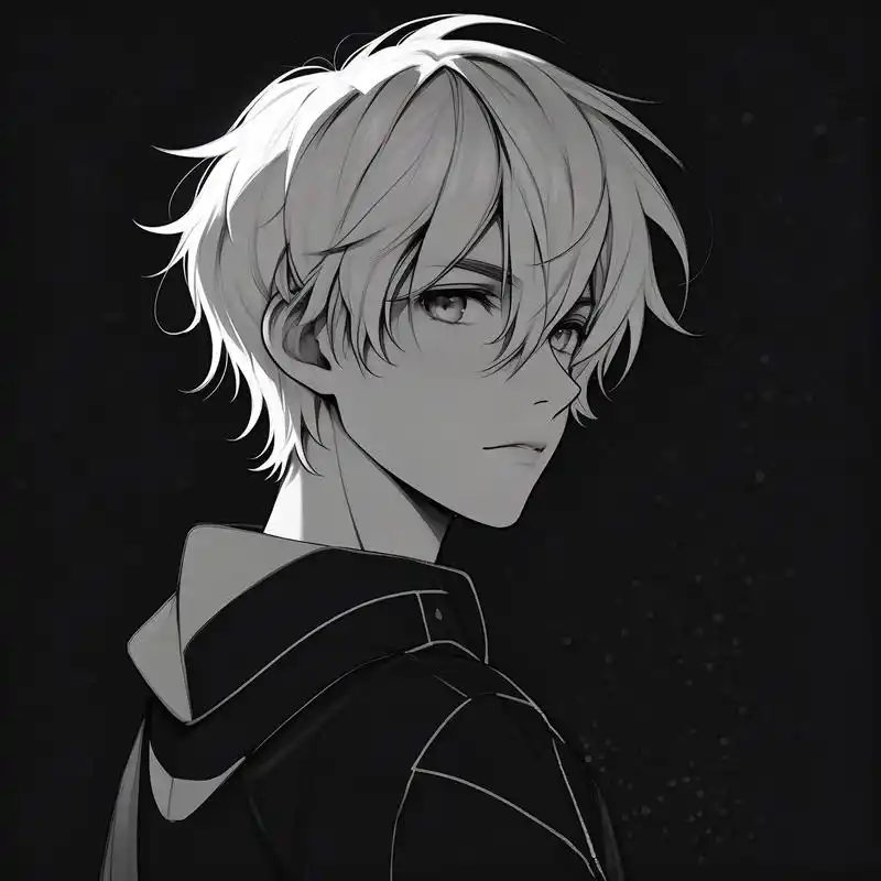 动漫男生侧颜杀97 探索动漫男生的独特魅力,这组黑白风格的侧脸头像