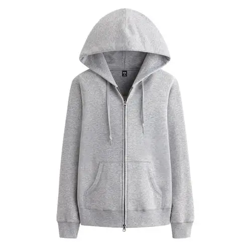 卫衣女拉链春秋运动宽松中长款上衣连帽开衫牛油果绿带帽帽衫外套卫衣