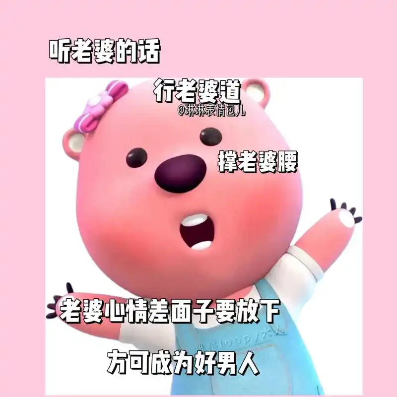 听老婆的话.#发给对象表情包 #loopy表情包 - 抖音