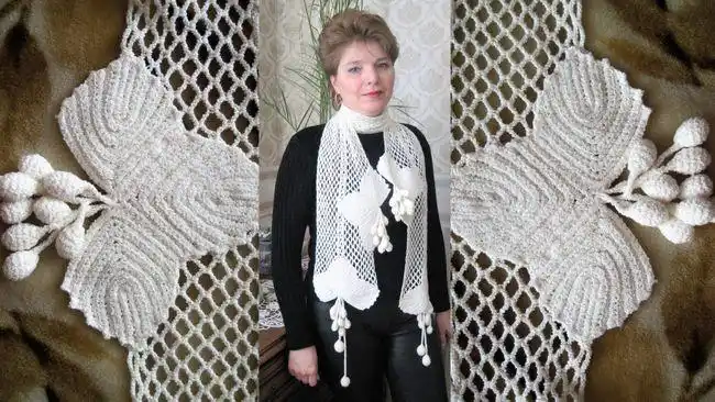 大师作品:精美钩针葡萄围巾,爱尔兰漂亮花样,图解教程