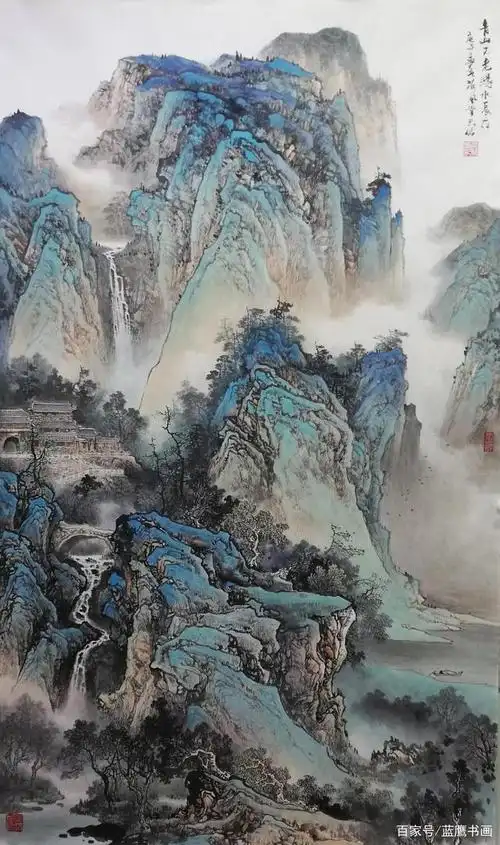 彩墨画家杨天佑山水画作品精选