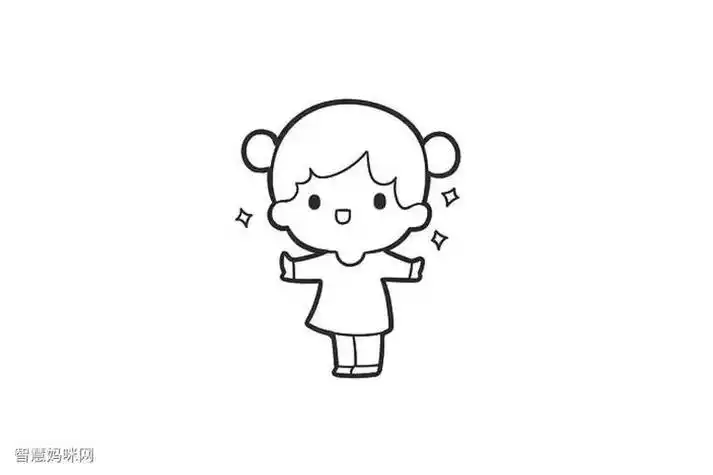 画画简笔画动漫人物小女孩