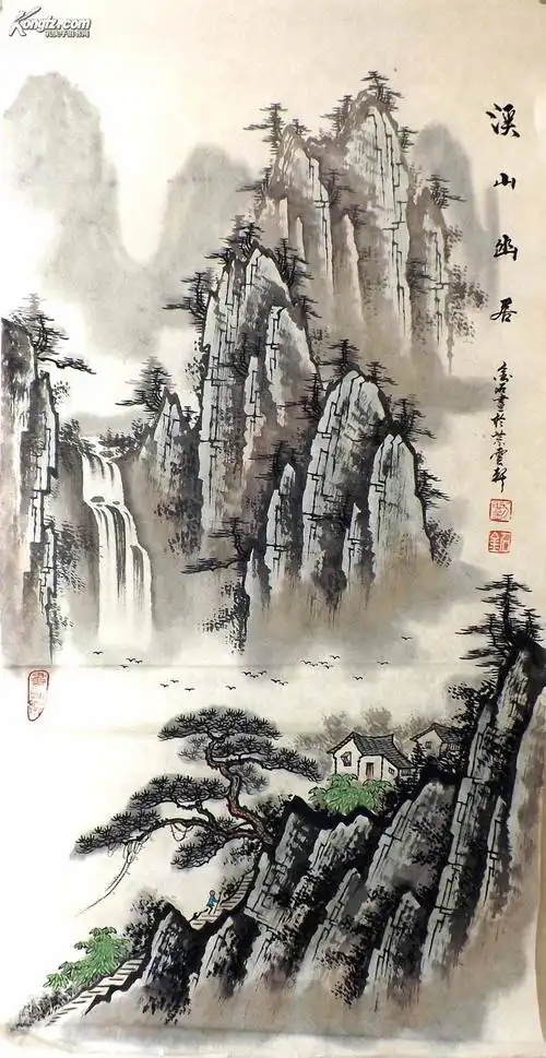 【图】【书画真迹专卖店】*【刘金石】三尺写意山水画精品*保真* *