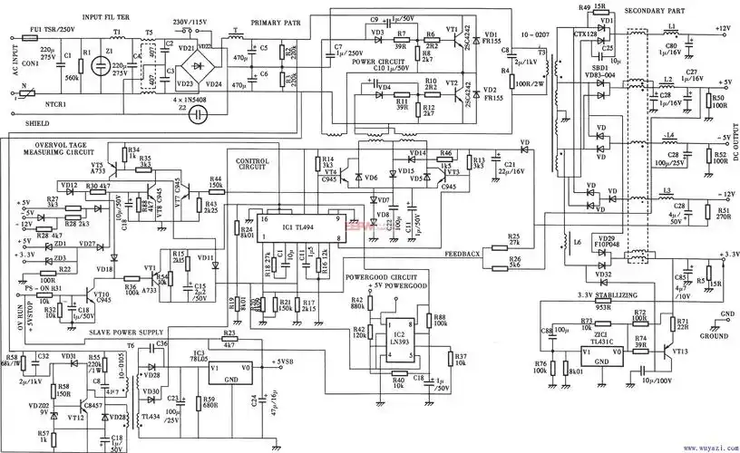 200watx电源(tl494)电路-开关稳压电源电路图-电子产品世界