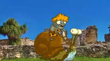 植物大战僵尸:僵尸小鬼骑蜗牛