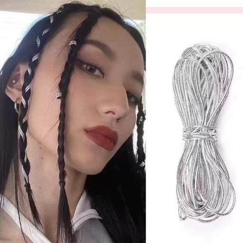 编发金色银色女童彩色街舞韩版头饰脏辫爵士舞个性辫子头绳发带