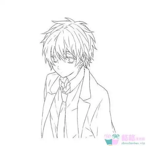 二次元卡通男生简笔画的画法图片动漫图片男生帅气冷酷简笔画逆转木兰